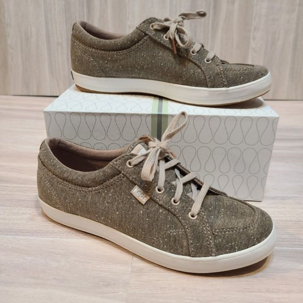 Keds Center Womens 6.5 Brown Speckled Knit Low Top Sneakers Comfort Shoes WF6220